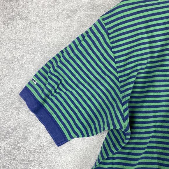 Masters Shirt Mens Large Blue Green Striped PGA Golf Polo Augusta Logo - Picture 10 of 16